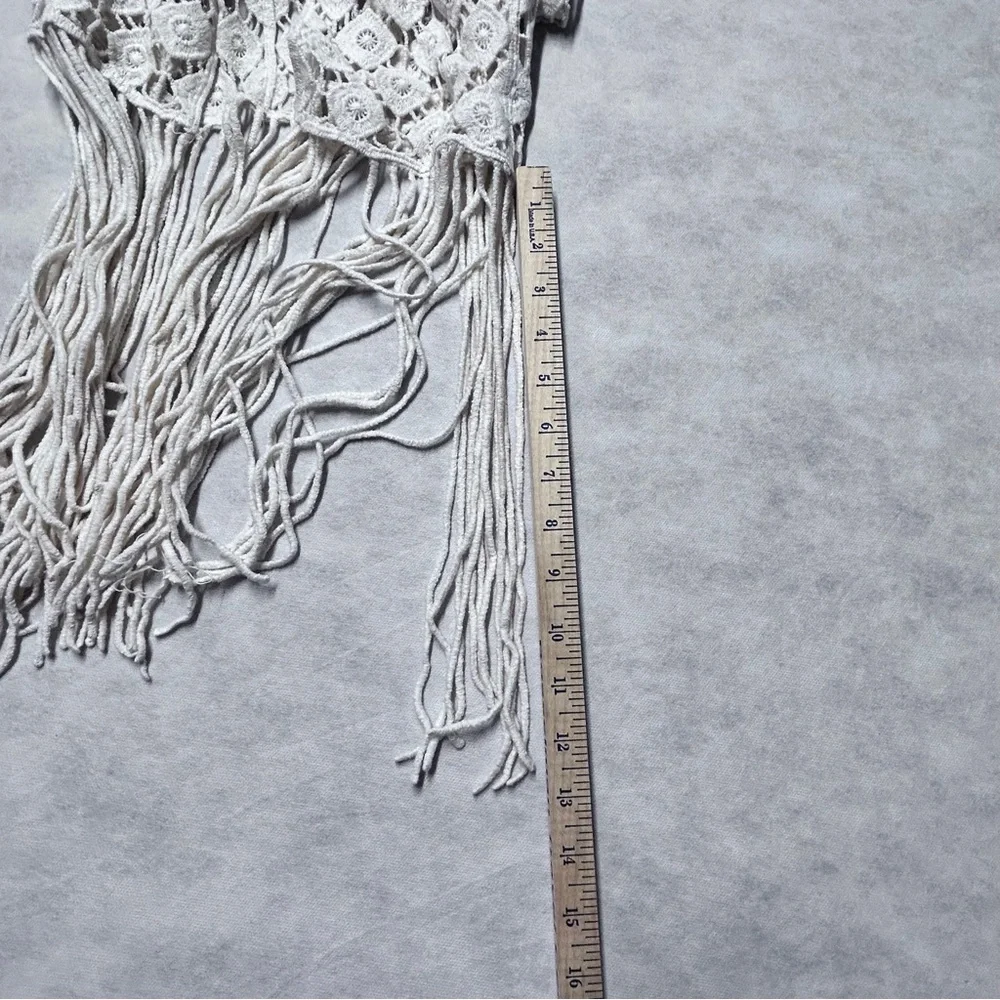 NWT Rebellion Cream Lace Fringed Cardigan‎ XS